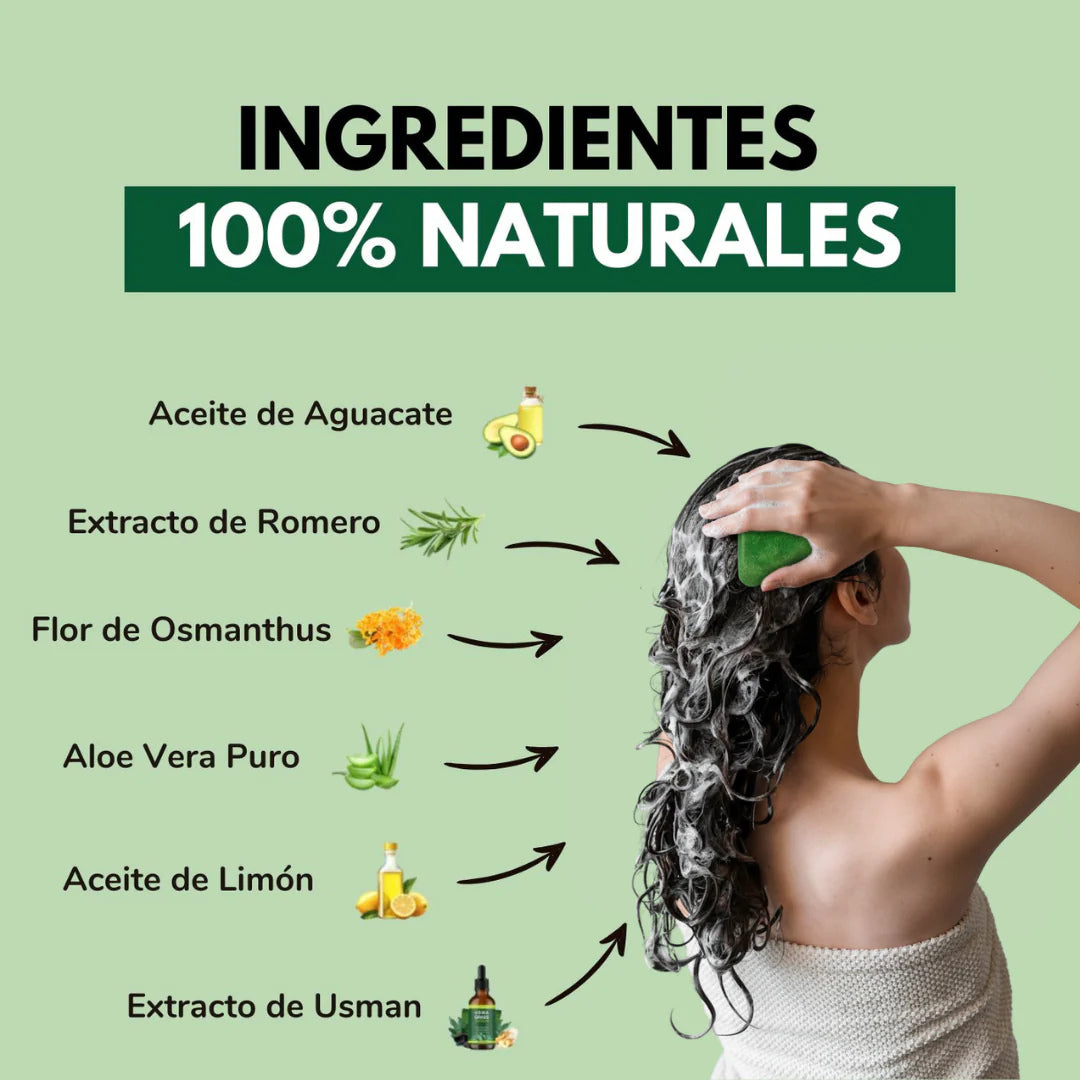 Jabón Coreano Natural para Reducir la Caída y Fortalecer Cabello